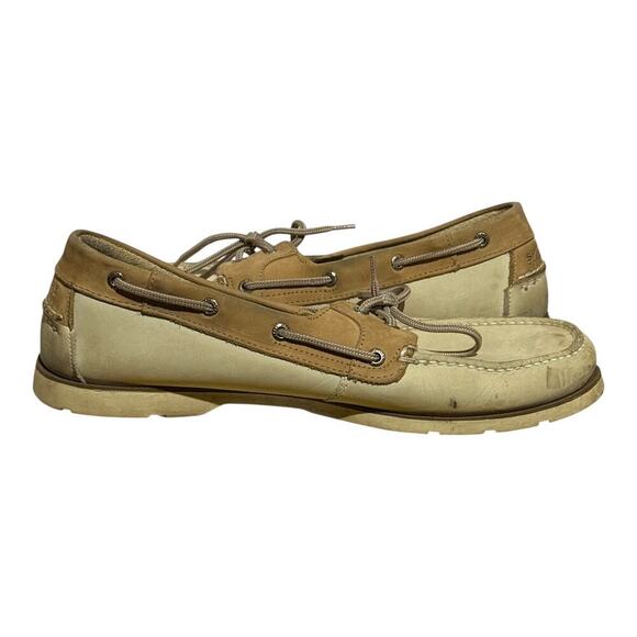 Sperry Top Sider Billfish 3 Eye Boat Shoes Men's Size 13M Tan Leather Slip On - Picture 7 of 8